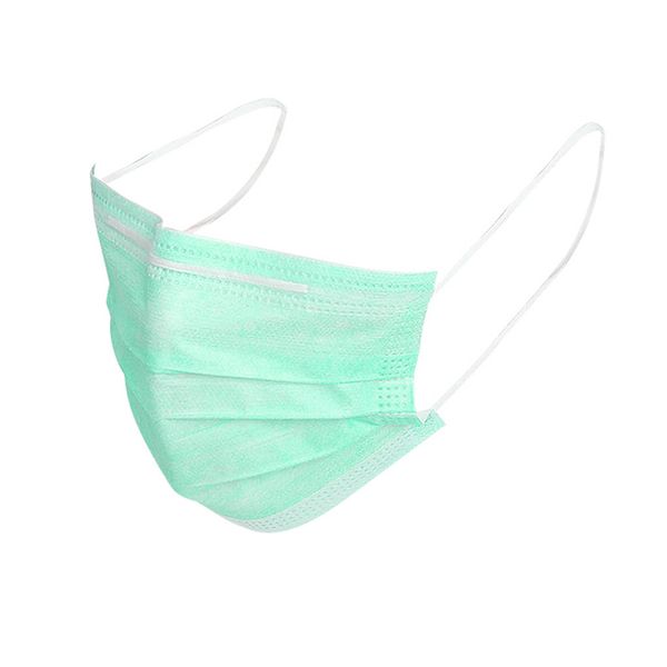 

3 layer non-woven fabric face mask disposable green mouth mask anti-haze anti-dust breathable safety mask for adults