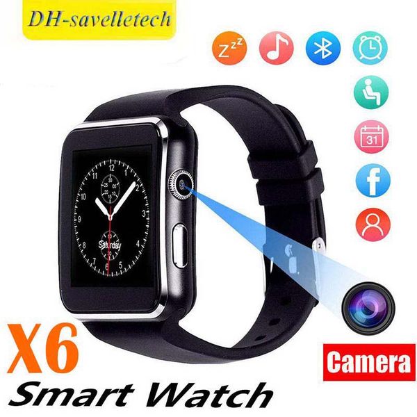 

Новые смарт-часы X6 с сенсорным экраном камеры поддержка SIM-карты TF Bluetooth Smartwatch для