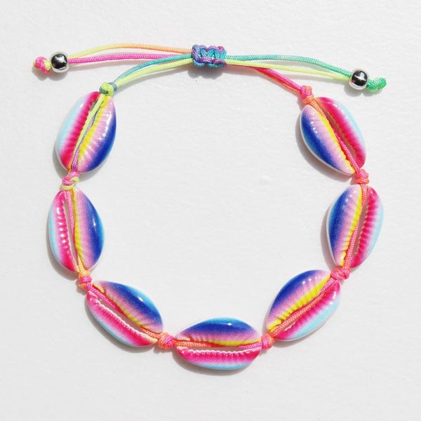 Pintura de pulseira de concha colorida Bracelete ajust￡vel Summer Summer Beach Bracelets Fashion for Women Drop Ship 320280