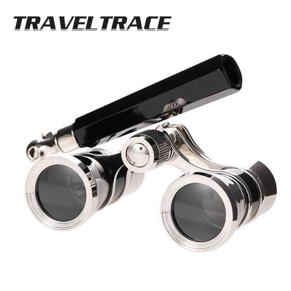 

opera theater horse racing 3x25 glasses binocular telescope with handle/accessory kit women elegant fashion telescope