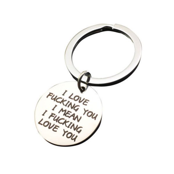 

1pc Valentine's Gift for Husband Boyfriend Love Man Stainless Steel Keyring 2019 Decoration New Hot