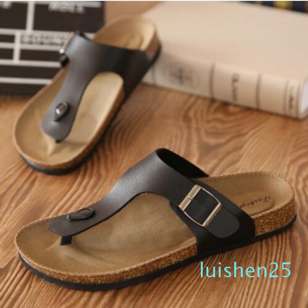 

selling men's cork women's casual sandals genuine flip flops white black us size 5.5-9.5 l25