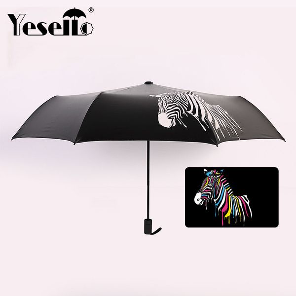 

diniwell folding discolor zebra umbrella rain for men black coating parasol for women animal luxury big windproof umbrellas