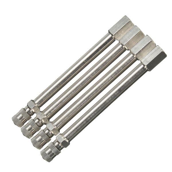 

4x 100mm chrome tyre valve extension rod twin wheel adapter car
