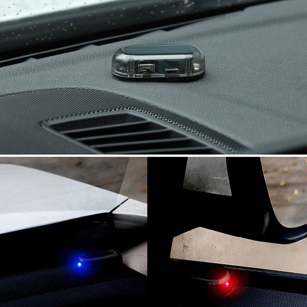 

1pc car fake security light solar powered simulated dummy alarm wireless warning anti-theft caution lamp led flashing imitation