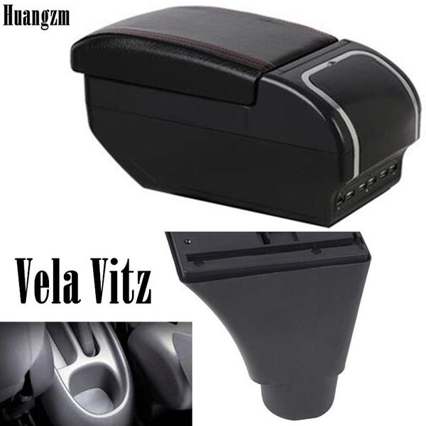 

for toyotavela vitz vela armrest box central store content storage yaris verso armrest box with cup holder ashtray usb interface