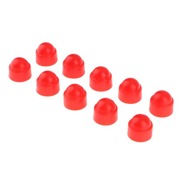 

10pcs red plastic dome hex bolt nut protection caps cover