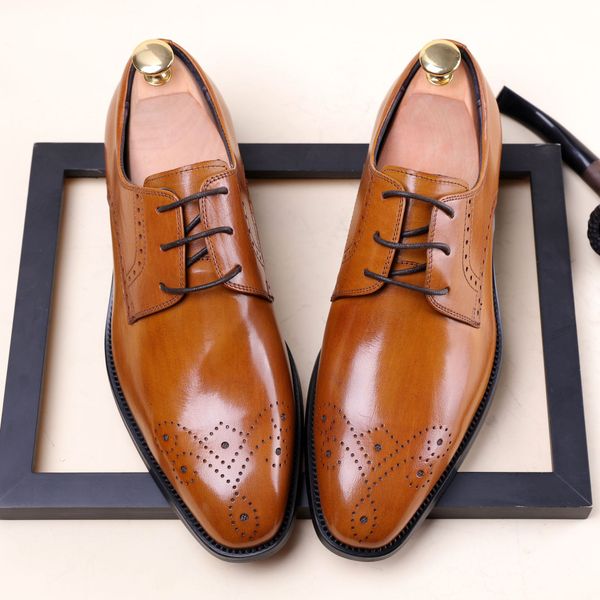 

men's leather shoes business formal wear, Black