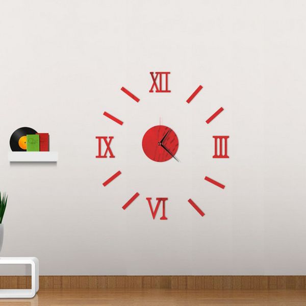 

retro wall clock creative 3d home diy mirror wall clock home decoration digital clocks relogio de parede decor 2019 new