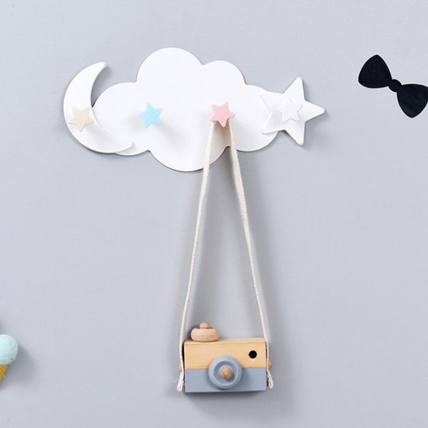 

cartoon cloud shape self adhesive 4 hooks hanger for bathroom wall door hanging