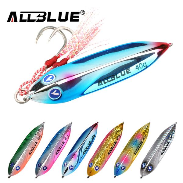 

allblue new seablue metal jig spoon 25g 40g artificial bait shore fishing jigging super hard lead fish sea bass fishing lure