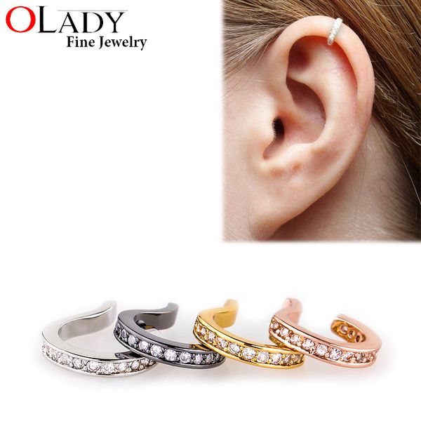 

2pcs ear cuff ear clip zirconia earrings jewelry in one for women fashion earing jewelry right accessories, Silver