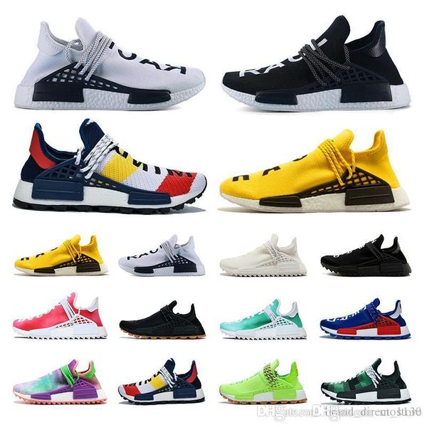 

новый arrrived human race pharrell williams мужские тренеры черный ботаник холи оранжевый мужчины женщины кроссовки спорт на открытом воздух