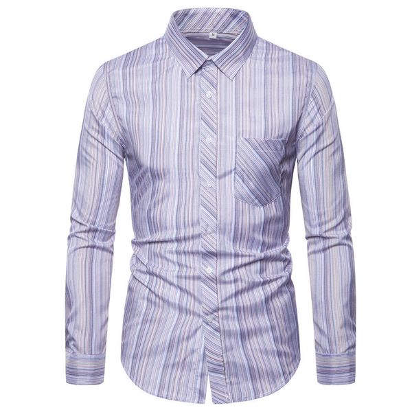 

men's casual shirt slim fit men's casual button down stripe shirt long sleeve formal dress shirts men male clothing, White;black