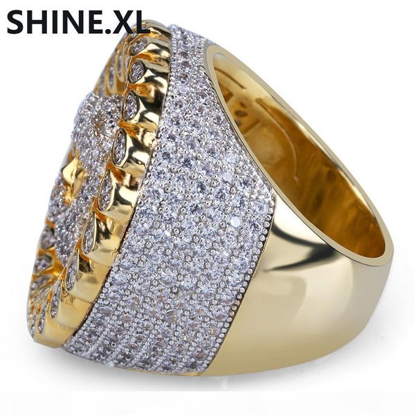 

new design men ring micro paved zircon gold color plated jesus head finger rings for men women size 8-12, Silver