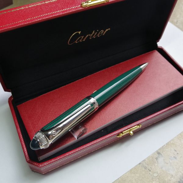 

luxury gift pen - carties branding silver metal grid ballpoint pen school office supplies writing smooth ball pens, Blue;orange