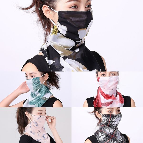 

tbooy breathable sunshade scarf neck mask silk outdoor cycling anti-uv dustproof scarf face cover neck gaiter riding camping sunscreen, Black