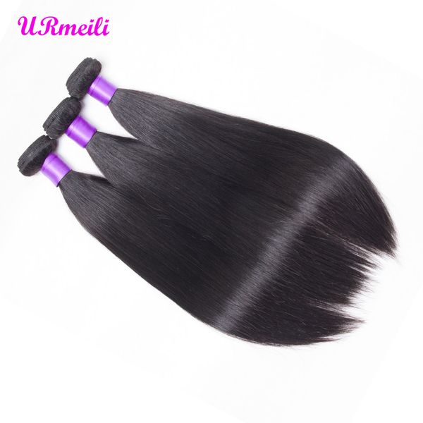 

straight human hair bundles brazilian virgin hair weave bundles 100% unprocessed human hair 3/4 bundles 30 inch straight natural color, Black