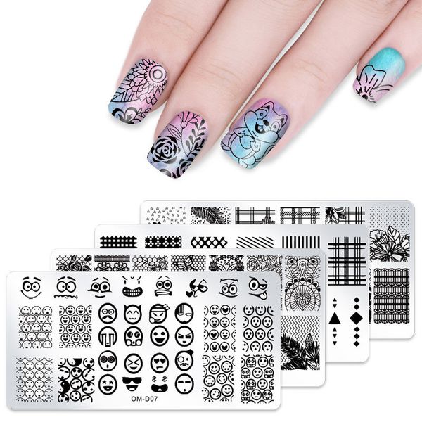 

valentine's day nail stamping plates love rose flower stamp plate stainless steel nail design stencil tools, White