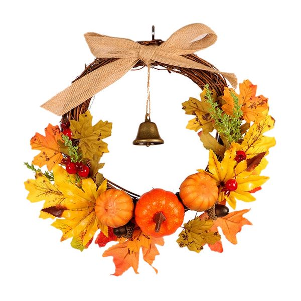 

autumn harvest maple leaf pumpkin front door wreath front door home decor party supplies home decor for any room