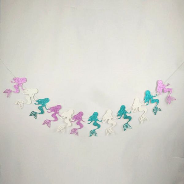 2019 Mermaid Paper Flag Children S Birthday Banners Birthday