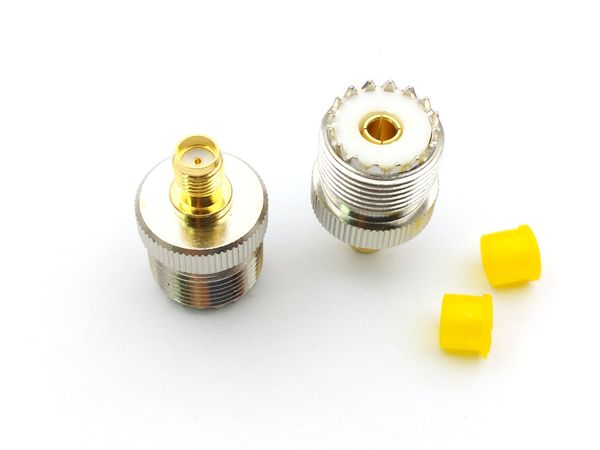 

2pcs uhf female to sma female plug rf antenna for ham radio adapter