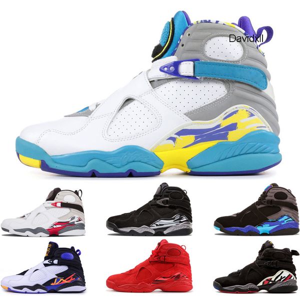 

2020 8s aqua white men jord*n basketball shoes designers chrome countdown pack playoff three peat valentines day mens sports sneaker shoes