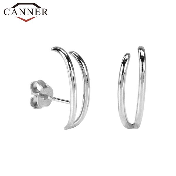 

fashion trend ins style 925 sterling silver stud earrings for women simple geometric ladies earrings party jewelry, Golden;silver