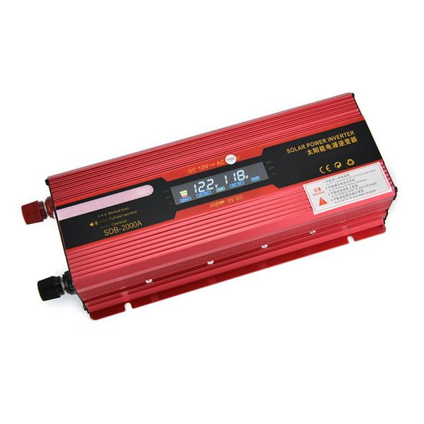 

professional 2000w solar power car inverter high frequency lcd display 12v-110v power supply outlet inverter sell