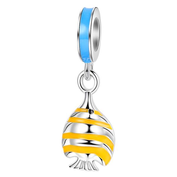 

xiaojing 925 sterling silver summer sea animal cute fish beads charms fit original bracelets jewelry gift for women 2020