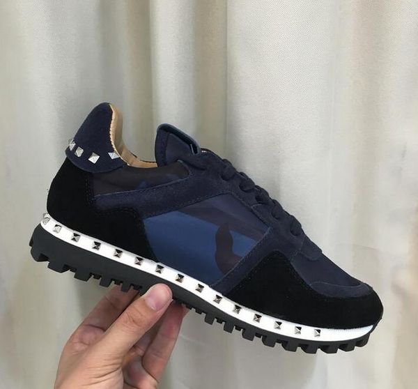 

подлинный box] черный камуфляж замша шипованной камуфляж рок бегун тапок для женщин, шпилька случайных мужской обувь дешевле продажа, Black