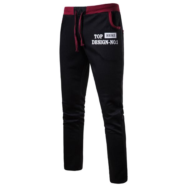 

feitong men's slim fit chinos fashion trousers pants male brand clothing plus size pant mens alphabet printing soft pant#g40, Black