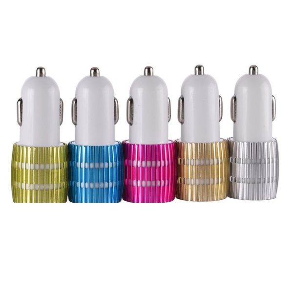 

car charger led dual usb 2.1a metal alloy car chargers adapter for samsung s7 s8 android phone gps