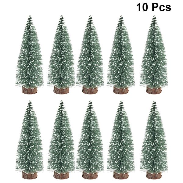 

10pcs mini christmas tree diy decor artificial snowflakes christmas tree festival party ornaments xmas 10cm/15cm /20cm