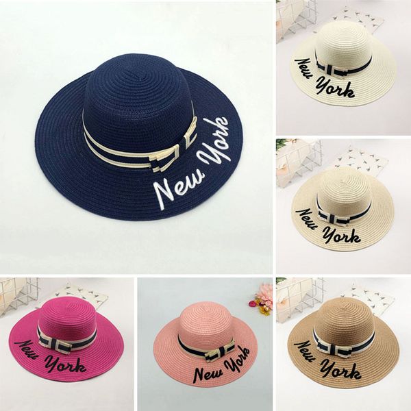 

women summer hats panama bow sombrero sun straw hat foldable beach bone visor cap bhd2, Black;white