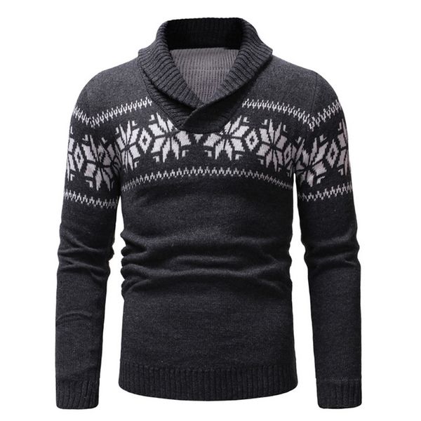 

laamei 2019 new mens casual sweater long sleeve slim fit knitted pullover v-neck christmas pattern autumn winter sweaters, White;black