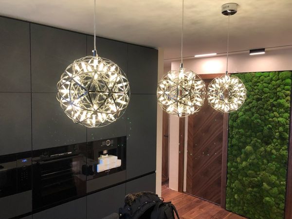 Hand Made Stainless Steel Firework Pendant Light Modern Chandelier