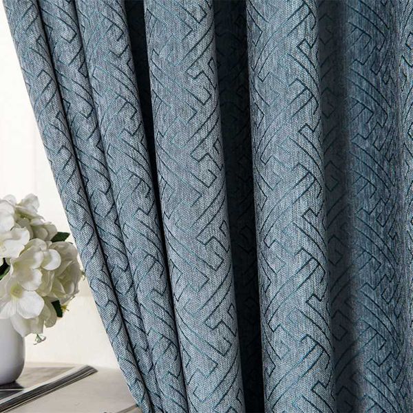 

byetee] modern blackout kitchen luxury curtains for bedroom living room chenille jacquard curtains window door curtain