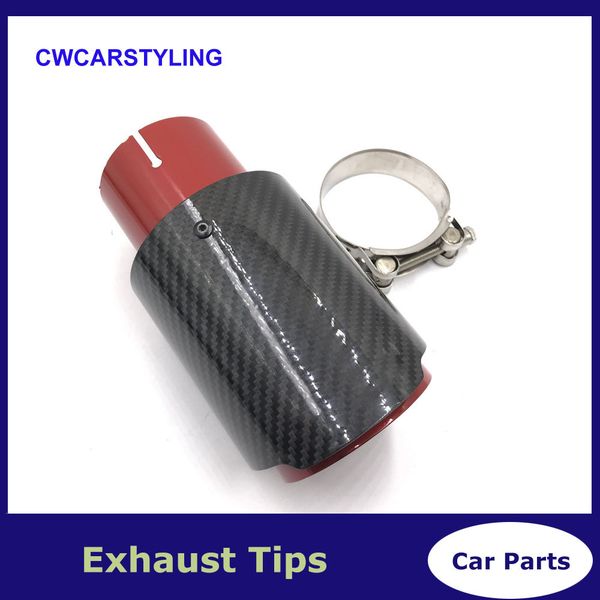 

ак глянцевый углеродный глушитель советы + оранжевый красный синий нержавеющая сталь для автомобильных аксессуаров углерода выхлопные советы