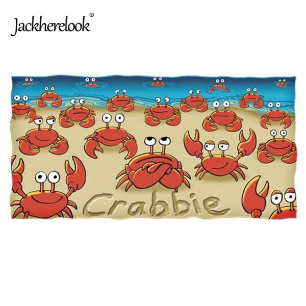 

jackherelook crabbie crab print cotton swimming towel super absorbent summer beach towels quick dry bath hair towel home textile