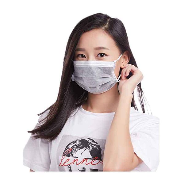 

4-layer disposable face masks with activated carbon non woven anti-flu rouska mouth soft breathable facial protective mask