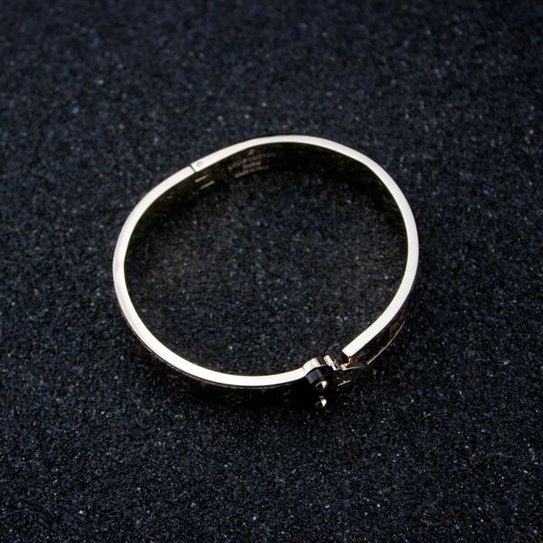 

women 18k gold bangle bohemian woman clover bangles charms valentine's day fine jewelry, Black