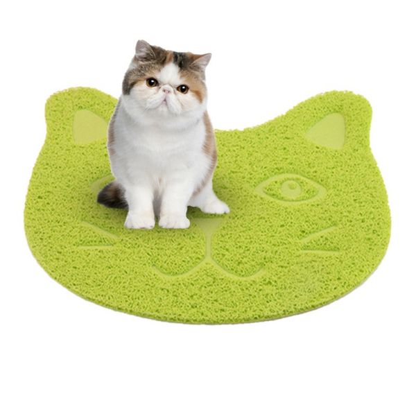 

lovely practical cat foot mat cat face shape cats litter mat 4 colors option