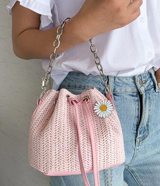 

мини-сумка женский 2020 популярные новая волна моды малый daisy chain shoulder bucket сцепления сумка бесплатная доставка