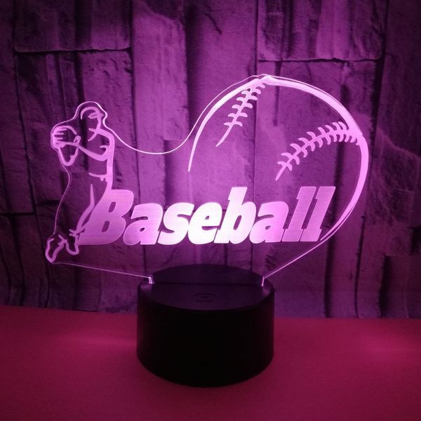 

pattern hit baseball colorful 3d lamp second gram force 3d illusion lamp touch remote control originality vision lamp small night-light