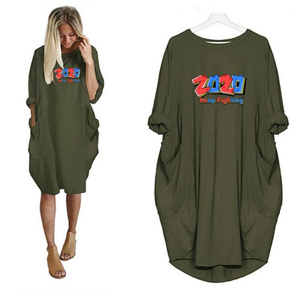 

women fashion dressed 2020 new arrival summer casual long dresses letters printing loose lady short sleeve dress wholesale, Black;gray