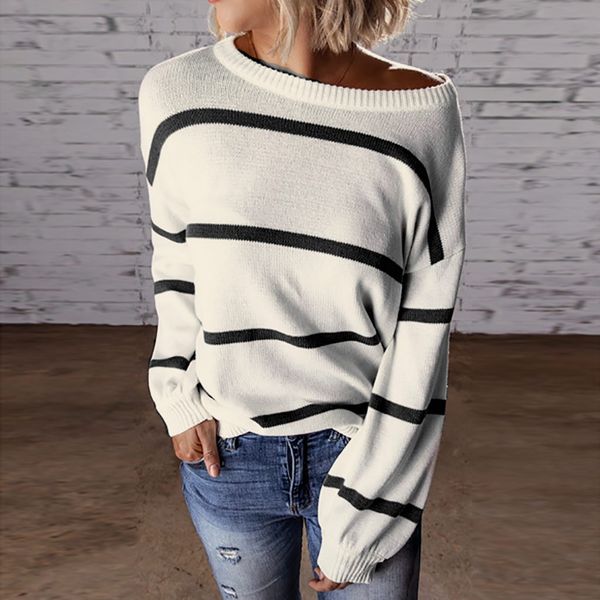 

autumn and winter sweater ladies pullover silm loose long sleeve sweater knitwear blouse abrigos mujer invierno 2019, White;black