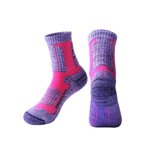 

thicken sport socks men women outdoor soccer running hiking ski socks non-slip thermal breathable cotton snowboard skiing, Black