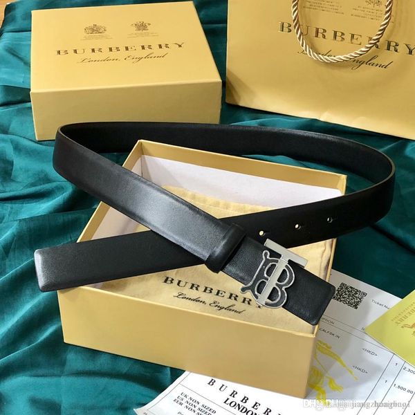 

2018 british men's belt real leather automatic buckle belt fashion business casual checkered belt ing, Black;brown