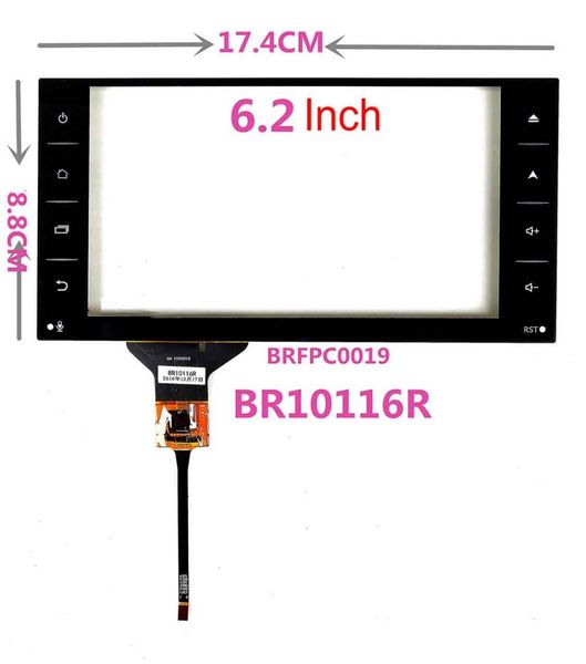 

6.2inch i2c interface capacitive touch screen for car navigation 174mm*88mm br10116r brfpc0019